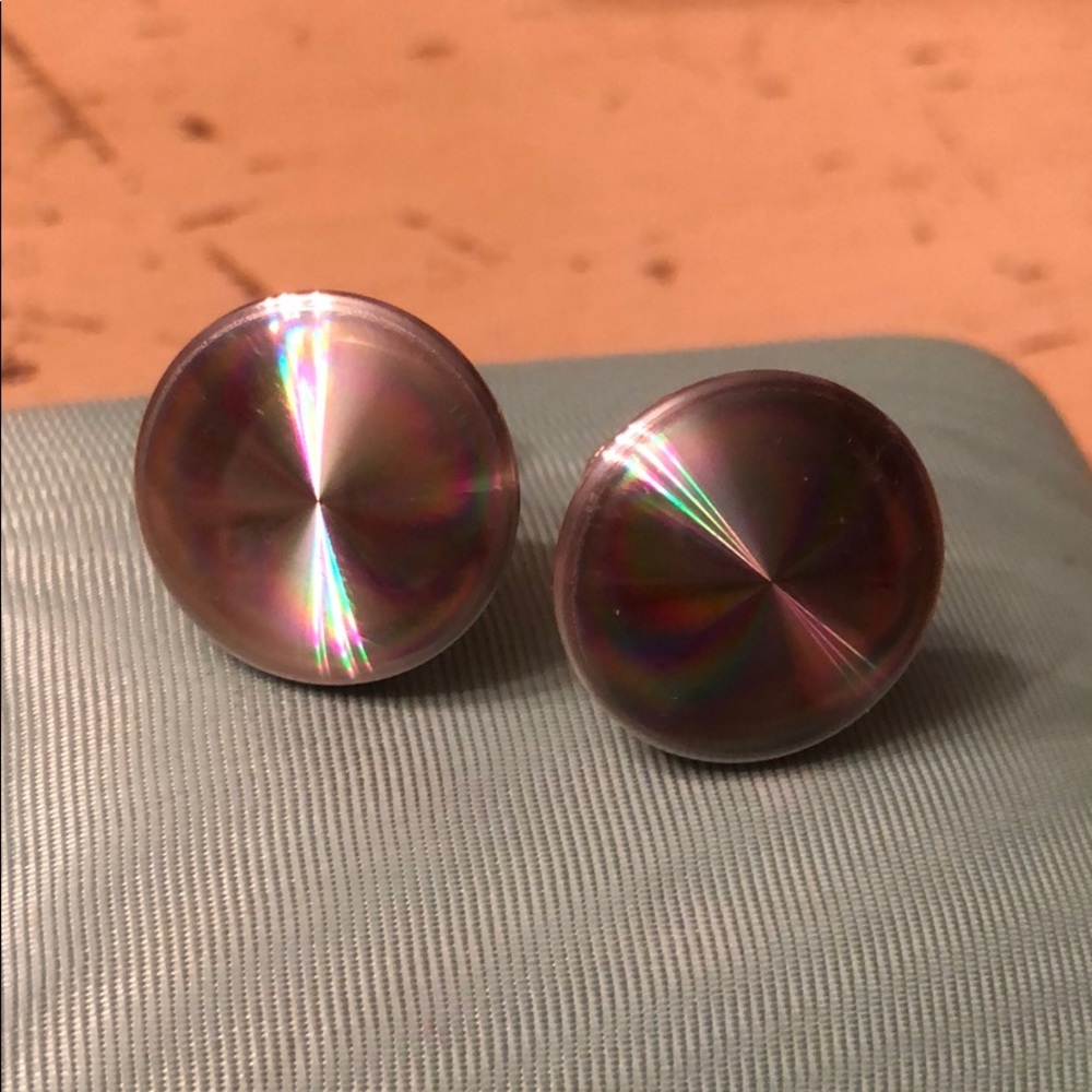 Iridescent vintage plastic earrings